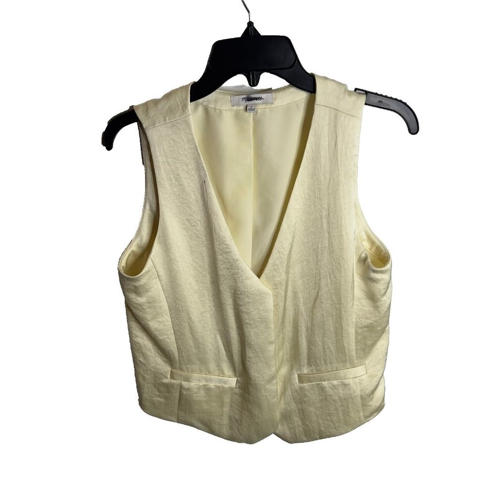 Madewell $92 Button Front Vest Top Cake Batter Size 6 NQ533 - Picture 2 of 6
